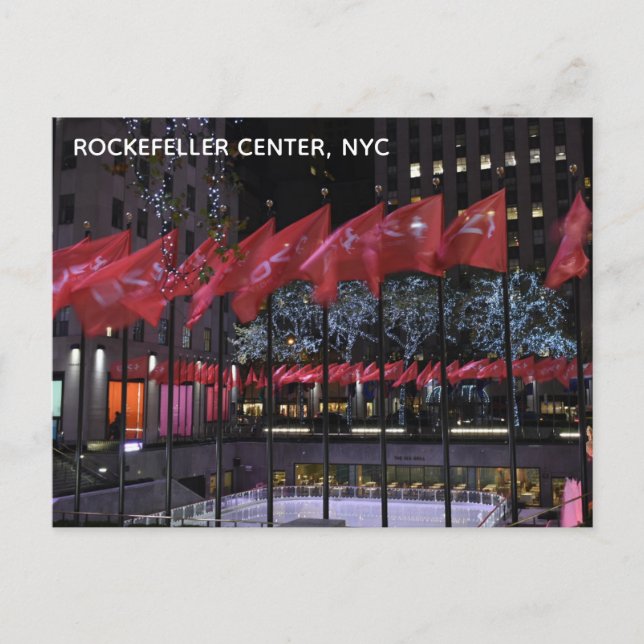 Postal Rockefeller Center Ice Skating Rink NYC Fotografía (Anverso)