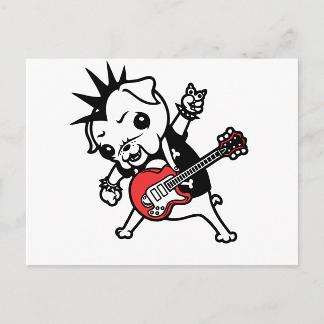Postal Rockero Pug (Anverso)