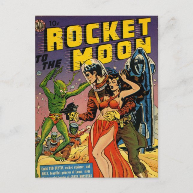 Postal Rocket to the Moon Comic (Anverso)