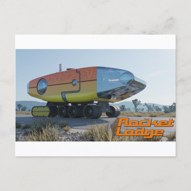 Postal RocketLodge 3D Desert Road & Logo - Postcard (Anverso)