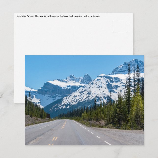 Postal Rockies Canadienses - Carretera Parkway Icefields  (Anverso / Reverso)