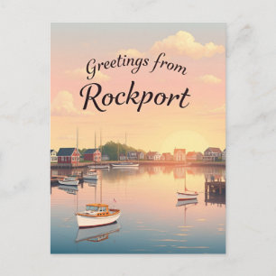 Postal Rockport, Massachusetts – Escenas del puerto vinta