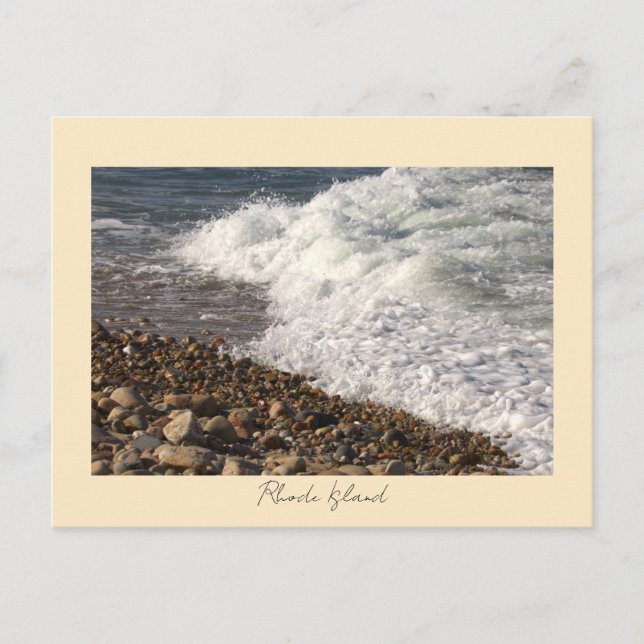 Postal Rocks Waves Rhode Island Postcard (Anverso)