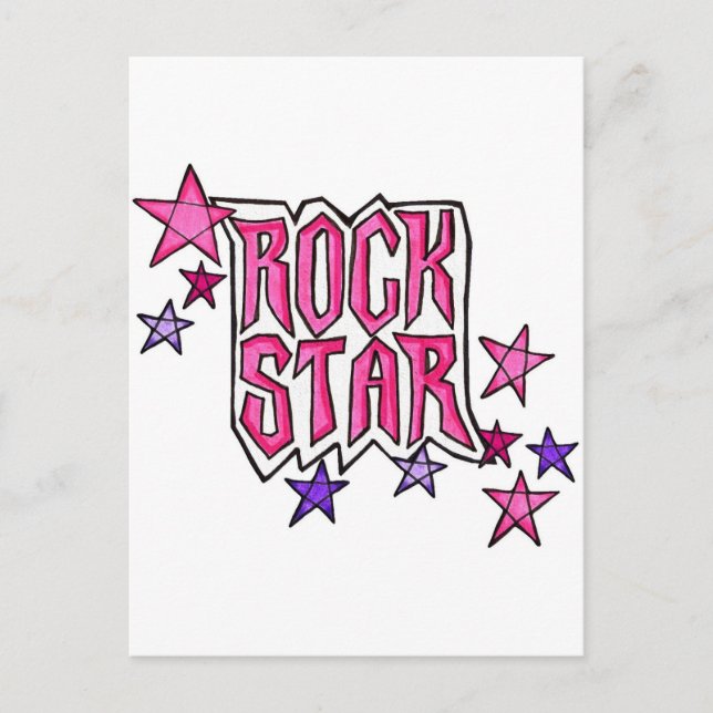 Postal RockStar en PInk (Anverso)