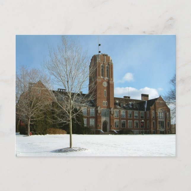Postal Rockwell en invierno en Grove City College (Anverso)