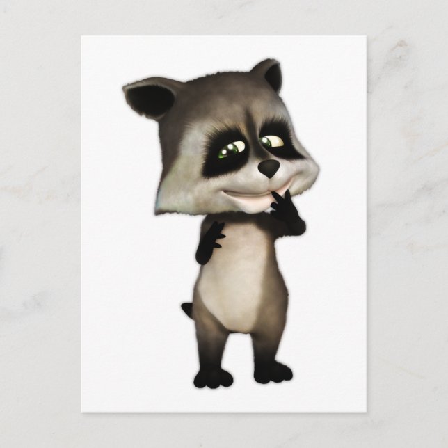 Postal Rocky el lindo Personalizado Raccoon (Anverso)