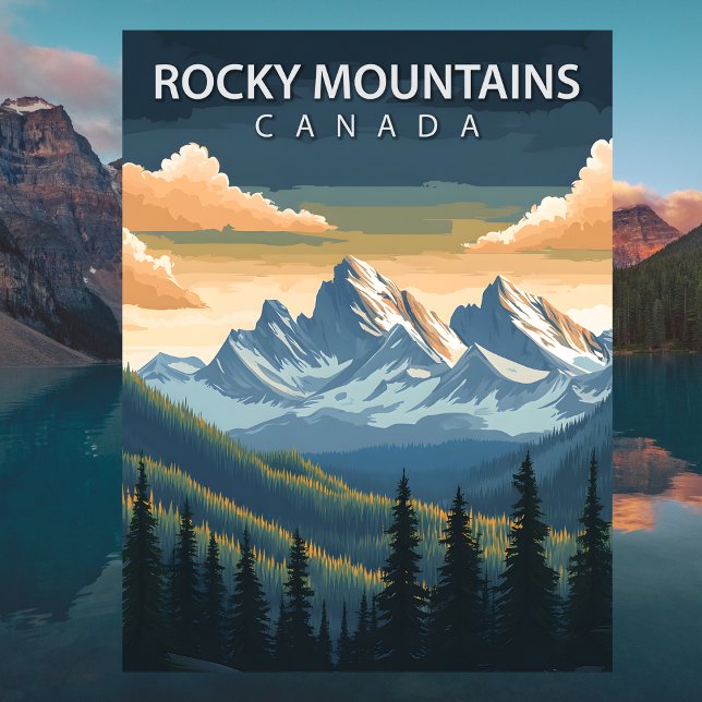 Postal Rocky Mountains Canada Travel Alberta & BC Peak (Rocky Mountains Canada Travel Alberta & BC Peak Postcard
)