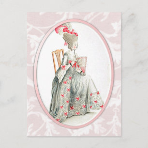 Postal Rococco Lady