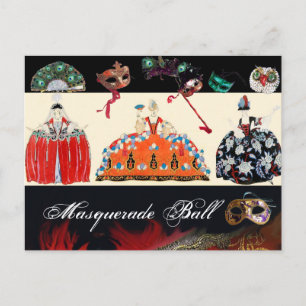 POSTAL ROCOCO LADIES MARDI GRAS MASAJES DE BALLERA MASQUE