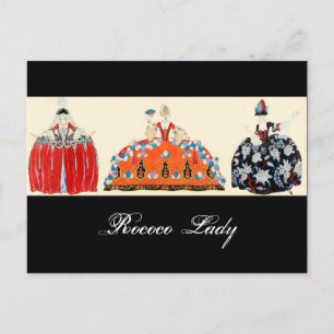 POSTAL ROCOCO LADY FASHION COSTUME DISEÑADOR MAKEUP ARTIS