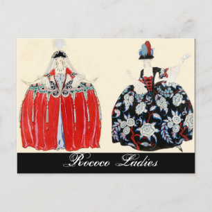 POSTAL ROCOCO LADY FASHION COSTUME DISEÑADOR MAKEUP ARTIS