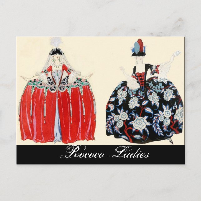 POSTAL ROCOCO LADY FASHION COSTUME DISEÑADOR MAKEUP ARTIS (Anverso)