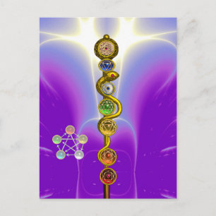 POSTAL ROD DE ASCLEPIUS 7 CHAKRAS,YOGA ,ENERGÍA ESPIRITUA