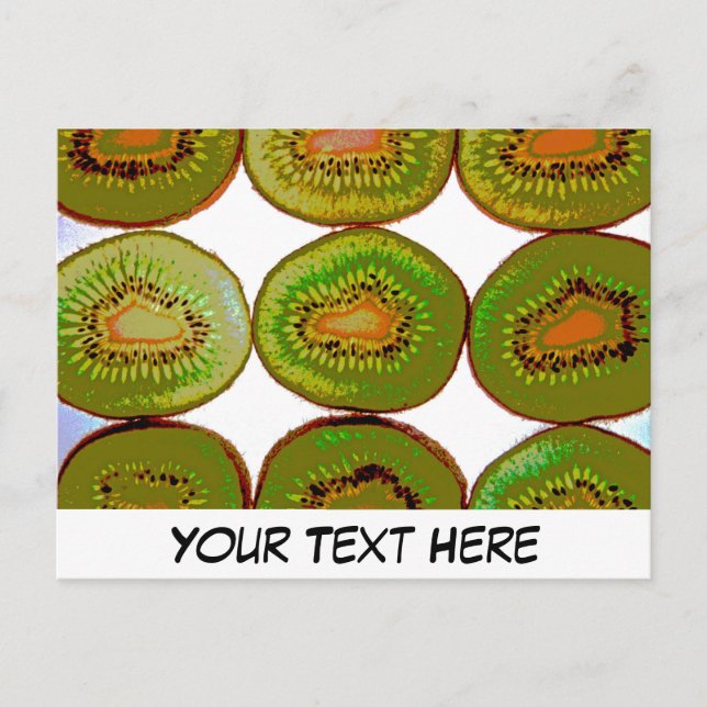 Postal Rodajas de kiwi personalizables (Anverso)