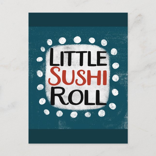 Postal rodante de pequeño sushi (Anverso)