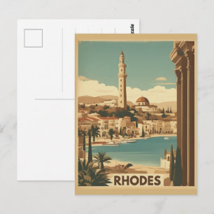 Postal Rodas Grecia - viaje a la isla de Rodas Grecia