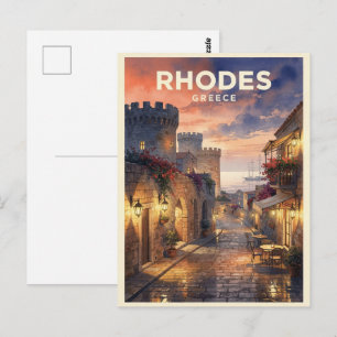 Postal Rodas Grecia Viaje Vintage