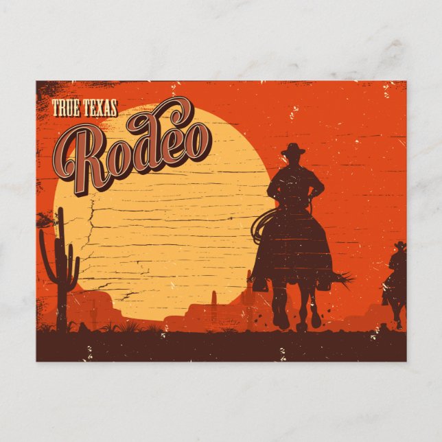 Postal Rodeo de Vintage Texas Cowboy (Anverso)