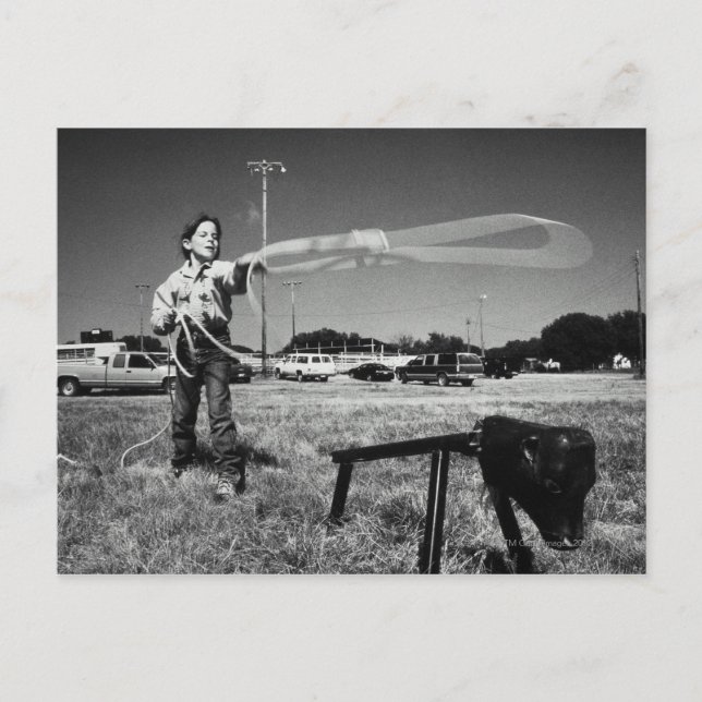 Postal Rodeo júnior, chica(7-9)practicar el uso (Anverso)