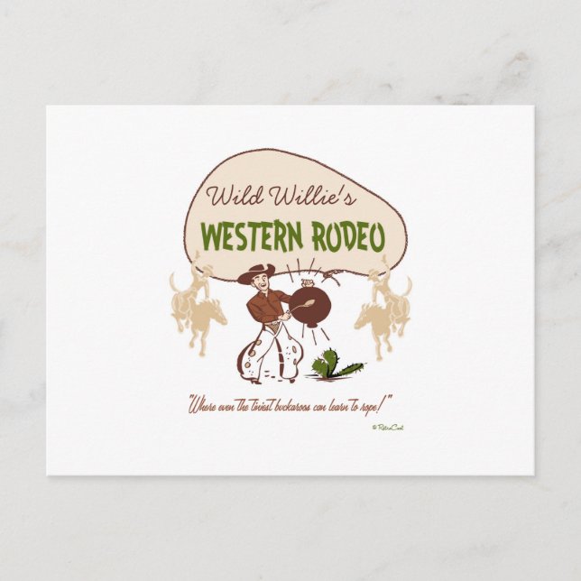 Postal 'Rodeo occidental retro (Anverso)