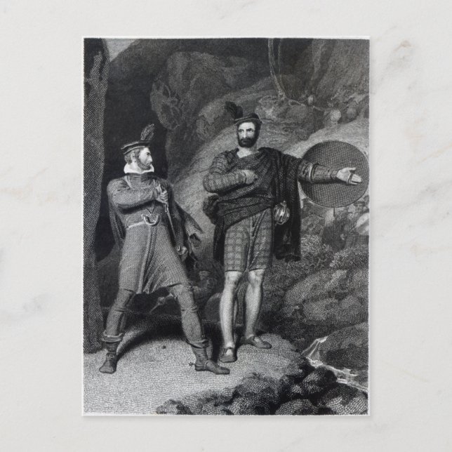 Postal Roderick Dhu y un Clansman (Anverso)