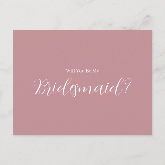 Postal ROE Pink & White Simple Bridesmaid (Reverso)