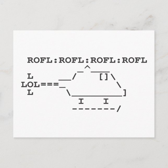 POSTAL ROFLCOPTER ROFL LOL LOLSPEAK (Anverso)
