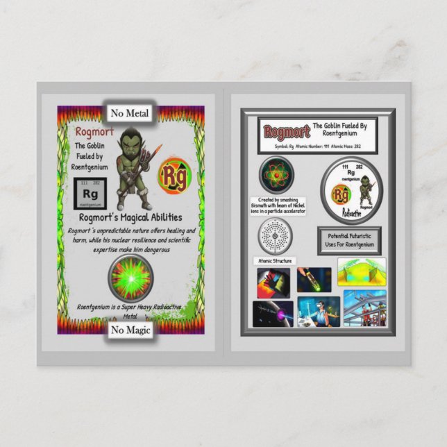 Postal Rogmort Presents Roentgenium Trading Card (Anverso)
