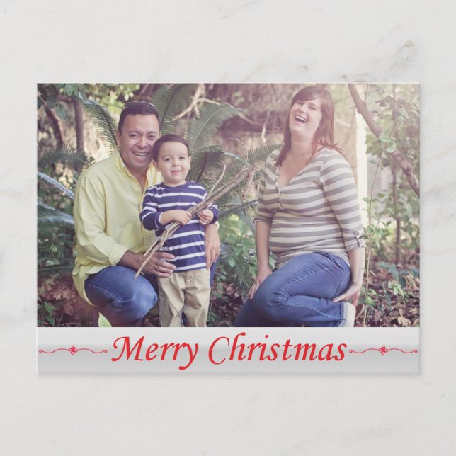Postal roja de las letras de las Felices Navidad (Anverso)