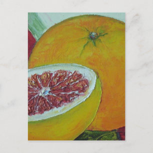 Postal roja del pomelo