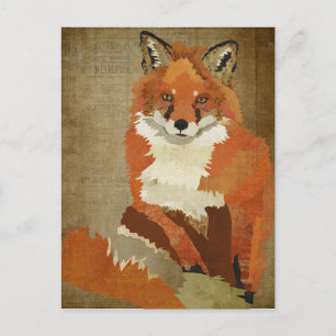 Postal roja Fox Vintage