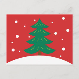 Postal rojo árbol de Navidad