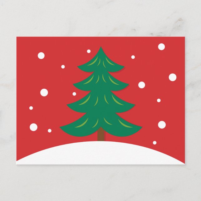 Postal rojo árbol de Navidad (Anverso)