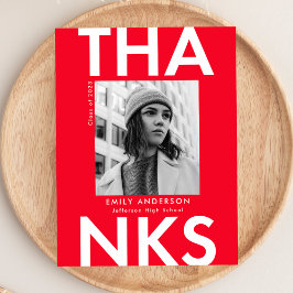 Postal Rojo | Audaz Graduación De Foto Graduada Gracias