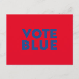 Postal rojo azul "voto" azul