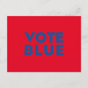Postal rojo azul "voto" azul