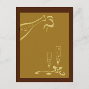 Postal rojo champán y oro