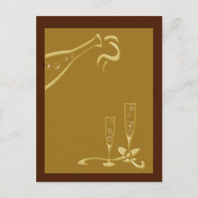 Postal rojo champán y oro (Anverso)