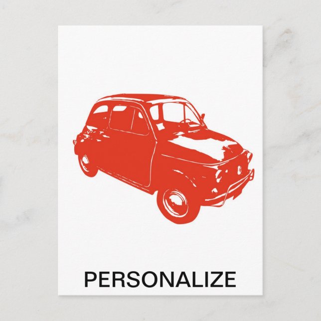 Postal rojo coche original (Anverso)