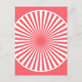 Postal Rojo coral con patrón de círculo blanco