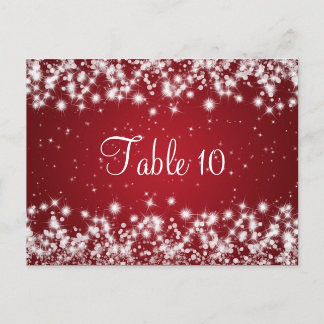 Postal Rojo de la chispa del invierno del número de la (Anverso)