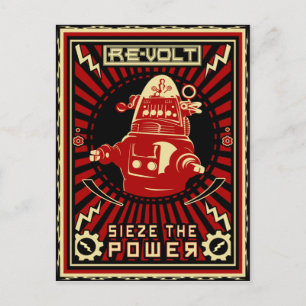 Postal Rojo de la Revolución Robot