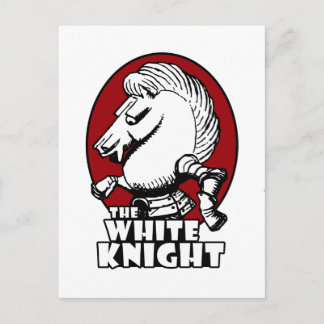 Postal Rojo del logotipo del caballero blanco