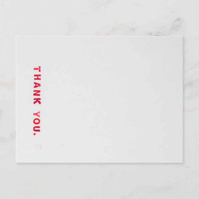 Postal Rojo Estampado Gracias (Anverso)