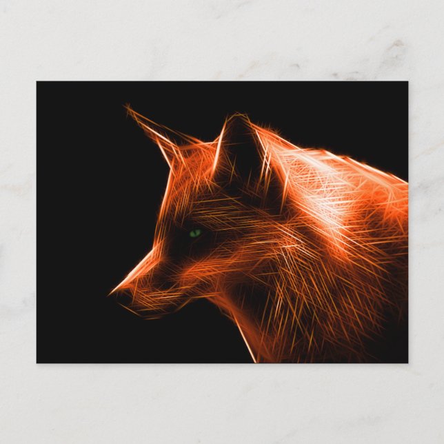 Postal Rojo Fox Face (Anverso)