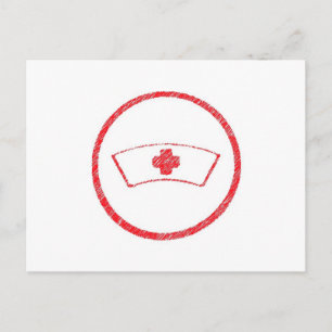 Postal rojo médico cruz de enfermera de hospital urgencia