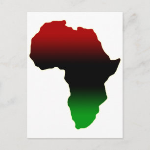 Postal Rojo, Negro y Verde Forma de África