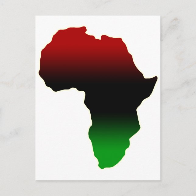 Postal Rojo, Negro y Verde Forma de África (Anverso)
