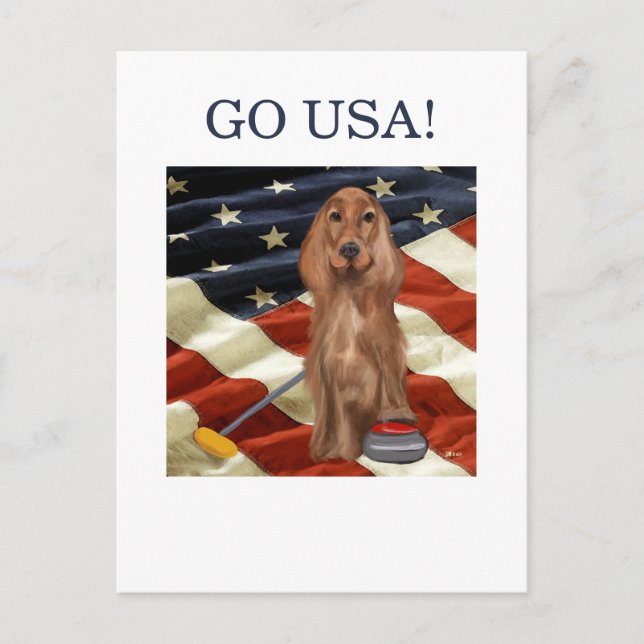 POSTAL ROJO SETTER CURLING  (Anverso)