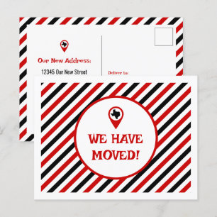 Postal Rojo y negro que hemos movido a rayas